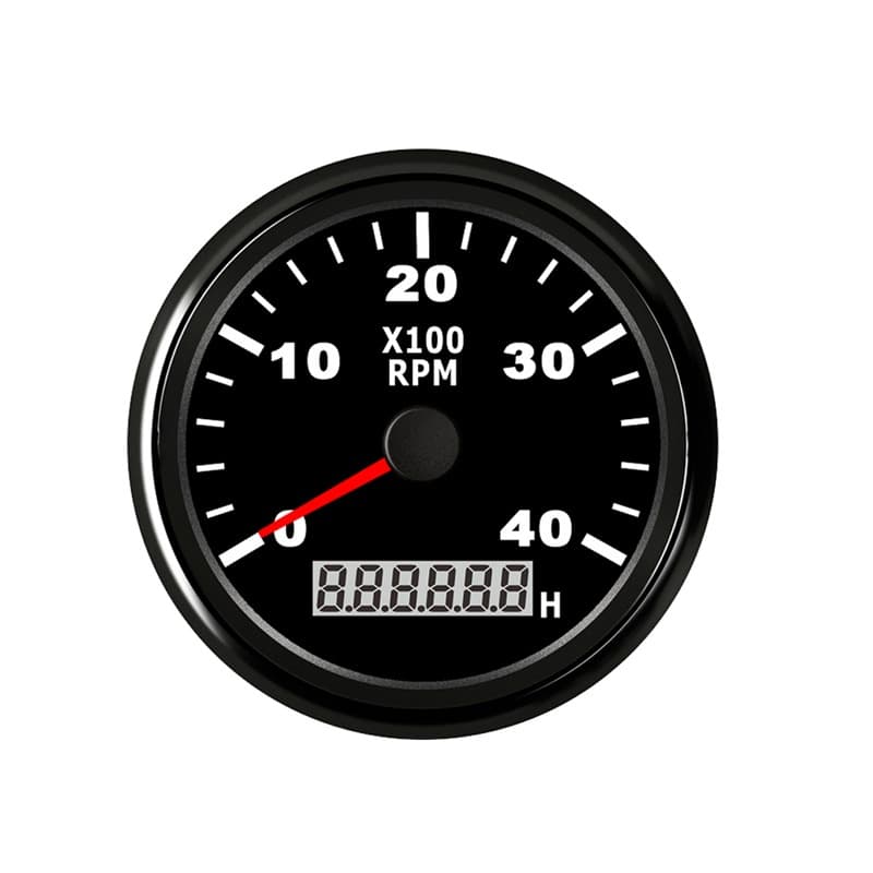 Engine Tachometer Gauge 4000 RPM Tacho Meter with LCD Digital Hour Meter